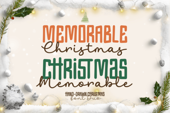 Memorable Christmas Duo: A Festive Display Typeface for Digital Design