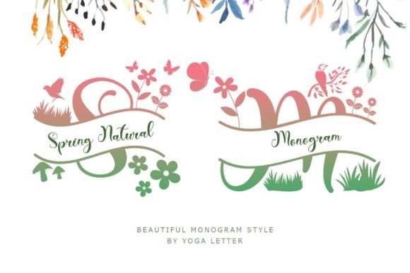 Spring Natural Monogram: A Delicate Script Font for Editorial Charm